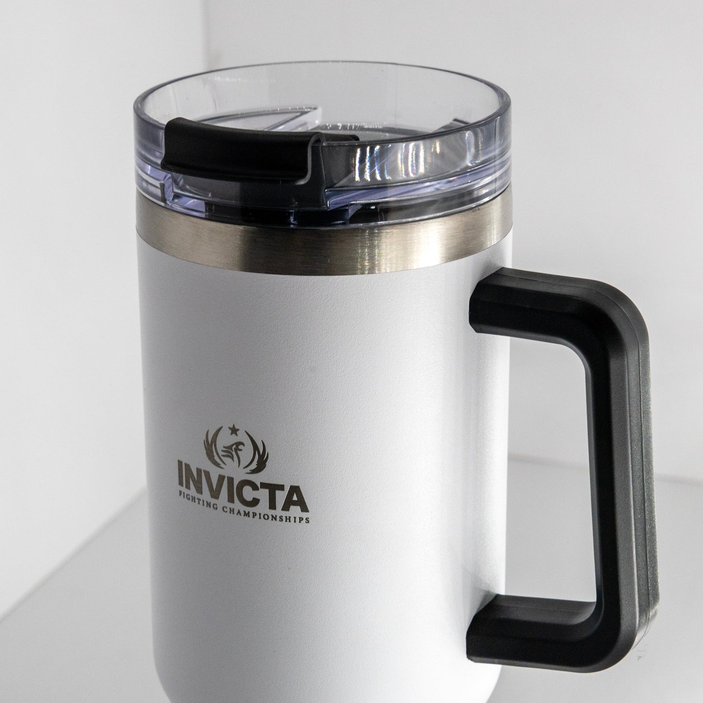 White Invicta FC Water Bottle Tumbler